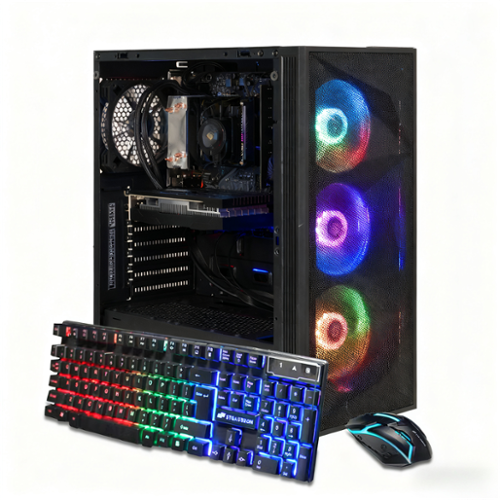 STGAubron - Gaming PC Desktop Computer, AMD Ryzen7 5700X up to 4.6Ghz, GeForce RTX 3050 6G, 16GB DDR4 RAM, 1TB SSD, WIN11H - Black-Front_Standard 