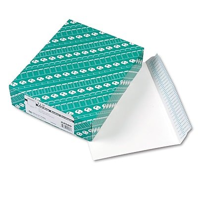 Quality Park - Redi-Strip Self Seal Booklet Envelope 9" x 12", 100/Box - Woven White