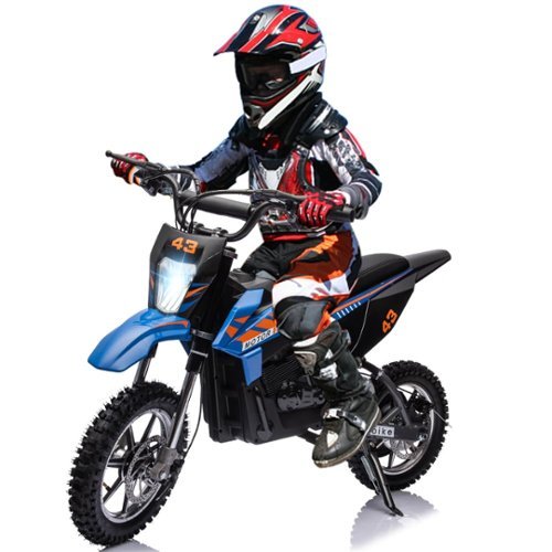 GARVEE - new 36V Kids Ride On Dirt Bike 500W Motor Up to 15.5 MPH Off-Road Electric Motorcycle with Disc Brake Leather Seat-Front_Standard 