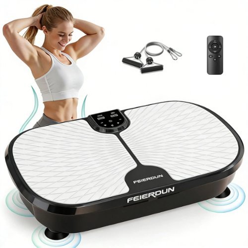 FED Fitness - Vibration Plate, 400LBS Capacity Vibration Plate for Lymphatic Drainage, Max Space for Full Body Workout - Black-Front_Standard 