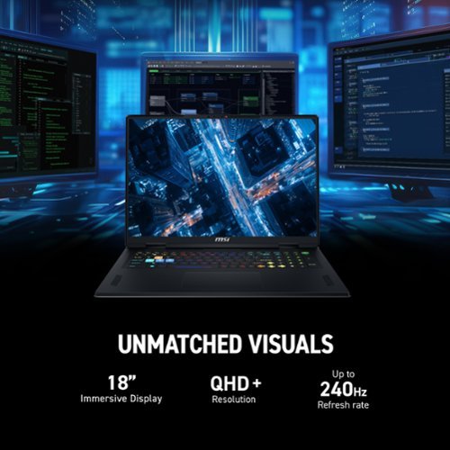 MSI Stealth A18 AI+ - Copilot+PC- 18 240Hz QHD+ Ultra Thin Gaming Laptop - AMD Ryzen AI R9-365 - 32GB - RTX 5080 -1TB SSD - Midnight Black GLOBAL SHIPPING