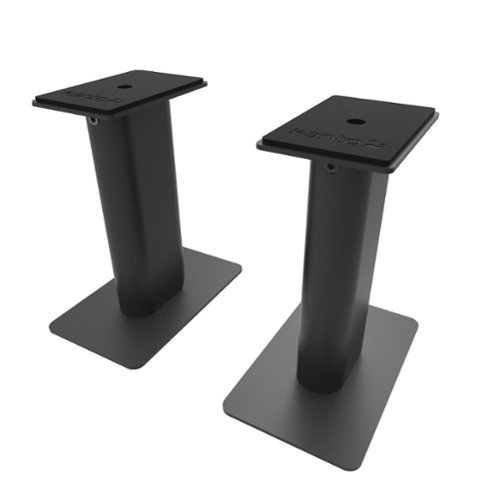 Kanto - 9" Universal Desktop Speaker Stands with Cable Management, Pair - Black-Front_Standard 