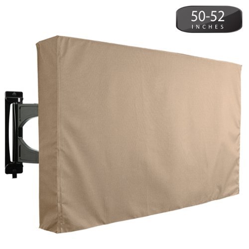 KHOMO GEAR - Outdoor TV Cover for 50" to 52" Inch TV – Weatherproof Protector for Flat Screen TVs - Brown-Front_Standard 