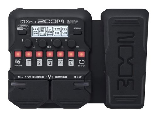 Zoom - G1X FOUR Guitar Multi-Effects Processor with Expression Pedal, With 70+ Built-in Effects, Amp Modeling, Looper, R - Black