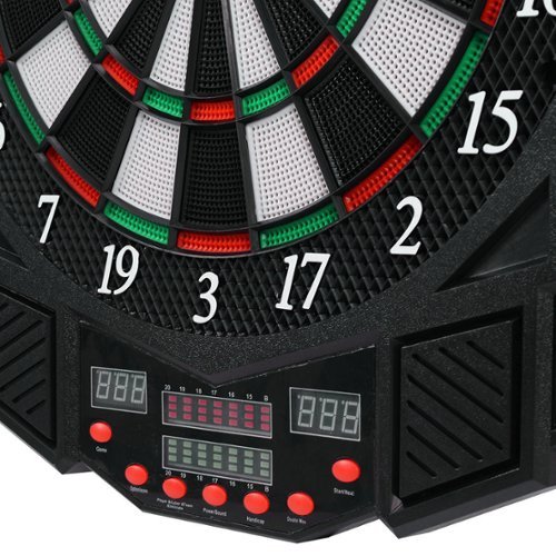 Costway Professional Electronic Dartboard Cabinet Set w/ 12 Darts Game Room LED Display - Black GLOBAL SHIPPING