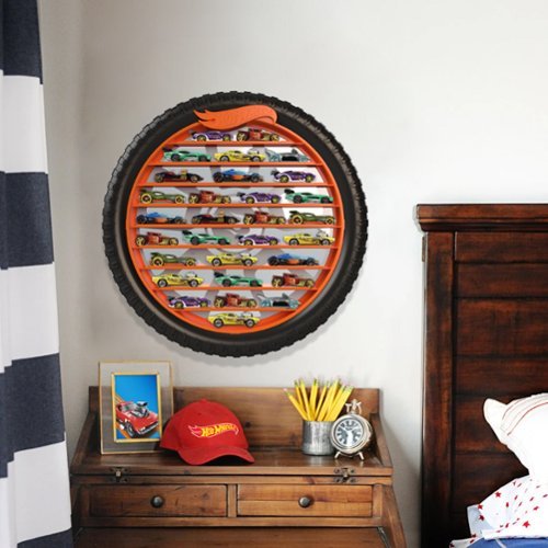Tara Toys Tara Toy: Hot Wheels: Collectors Display Case - Holds 50 Cars, Die-Cast Toy Cars Storage, Wheel With Orange Shelves WORLDWIDE DELIVERY