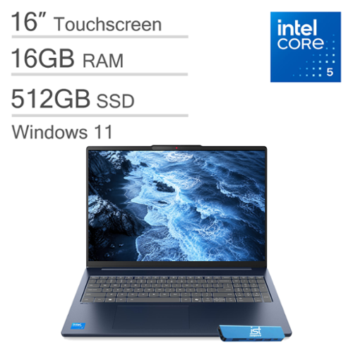  Lenovo - IdeaPad Slim 5i 16" FHD+ Touchscreen Laptop - Intel Core 5 210H - 16GB Memory - 512GB SSD - Backlit - Windows 11 - Cosmic Blue