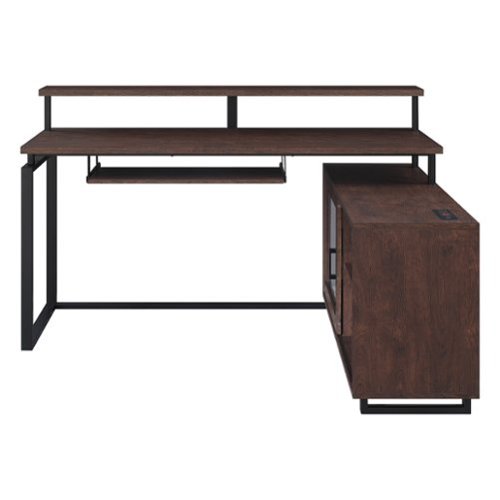OSP Home Furnishings - Vanmor L Shaped Desk - Woodgrain-Front_Standard 