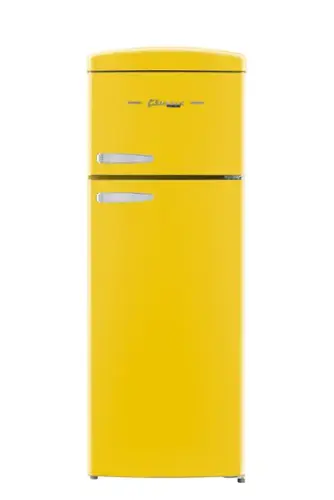 Front. Unique Appliances - Classic Retro 7.5cu.ft Compact Top Freezer Refrigerator - Canary Yellow.