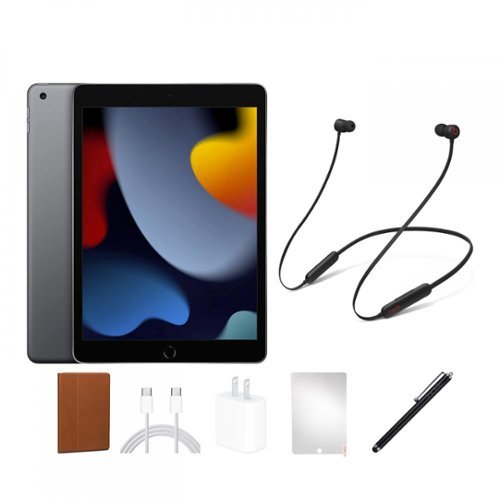Apple - Refurbished Excellent - Bundle - 10.2-inch iPad 9th Generation (2021) Wi-Fi Only 64GB + Beats Flex + Case + Screen Protector + Stylus Pen - Space Gray-Front_Standard 