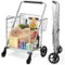 Costway - Heavy Duty Folding Shopping Cart - Silver-Front_Standard