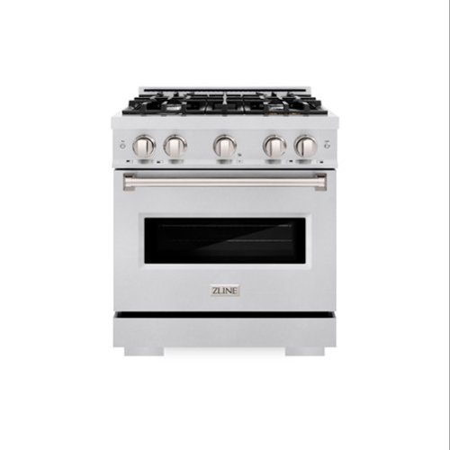 ZLINE - 30 in. Classic Dual Fuel Satin Steel Stainless Range w/ 4 Burners & Convection Oven (CDRS-30) - Stainless Steel-Front_Standard 
