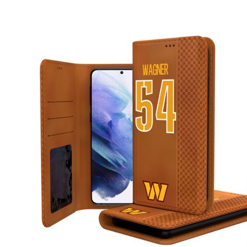 Keyscaper - NFL - Bobby Wagner Washington Commanders Galaxy Folio Case - S24 - Brown-Front_Standard 