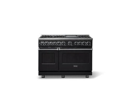 Viking - 48 in. Wide 6 Burner Dual Fuel Sealed Burner Range with Griddle - Onyx-Front_Standard 