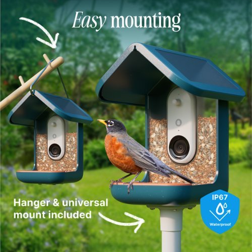 Bird Buddy Smart Bird Feeder with Solar Roof (Pro Camera Version) - Blue SHOP ONLINE