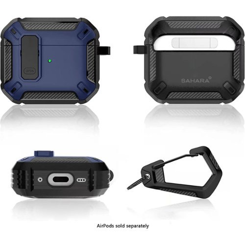 SaharaCase Raider Series Heavy-Duty Case for Apple AirPods 4 and AirPods 4 with Active Noise Cancellation - Midnight Blue GLOBAL SHIPPING