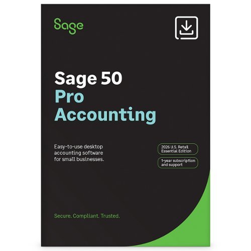Sage - 50 Pro Accounting 2026 U.s. 1-user 1-year Subscription - Windows [Digital]-Front_Standard 