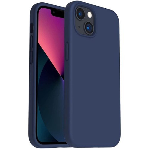 Entronix - Liquid Silicone Case for iPhone 13 Mini - Stylish & Protective - Navy Blue-Front_Standard 