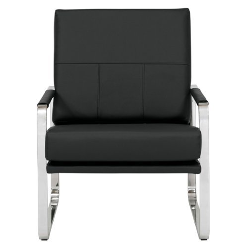 Studio Designs - Home Allure Modern Blended Leather Accent Chair - Black-Front_Standard 