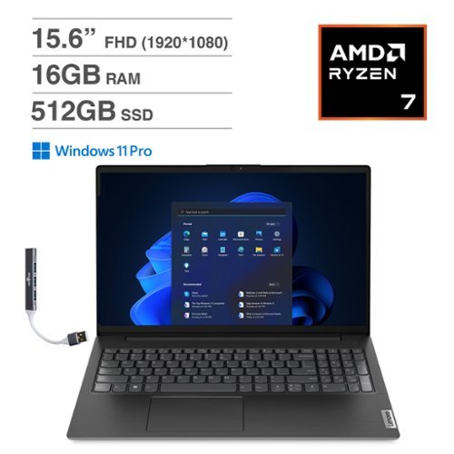  Lenovo - V15 Laptop (Ryzen 7 7730U, 16GB RAM, 512GB SSD, 15.6" FHD (1920x1080), Win 11 Pro ) - Business Black