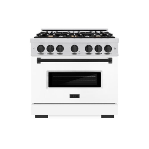 ZLINE - Autograph 36" Classic Dual Fuel Range with Black Accents (CDRZ-WM-36-MB) - Black-Front_Standard 