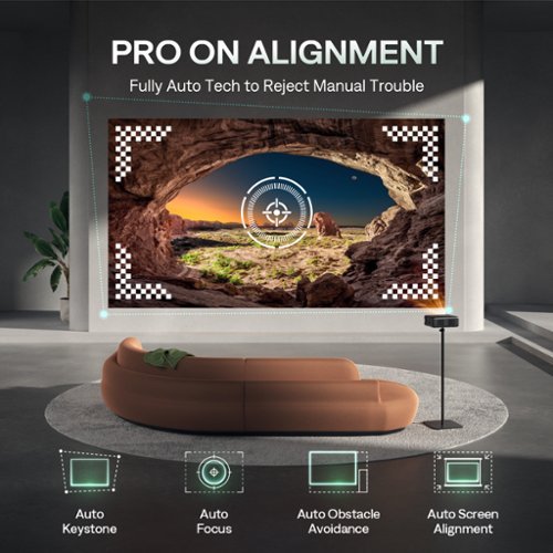Aurzen D1 Pro Smart Projector, 20W Speakers, Dolby Audio & dbx-tv Total Sonics,  Auto Focus & Keystone, Native 1080P Projector - Gray WORLDWIDE DELIVERY