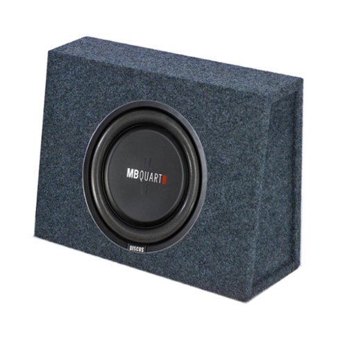 MB Quart - 400 Watt 10 Inch Shallow Subwoofer and Q Power Slim Sub Box Enclosure - Black-Front_Standard 