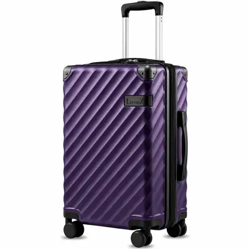 Front. LUGGEX - LUGGEX 20 Inch Carry-On Luggage Expandable Airline Approved PC Hardside Suitcase for Travelling KVC - EX-Core - Purple.