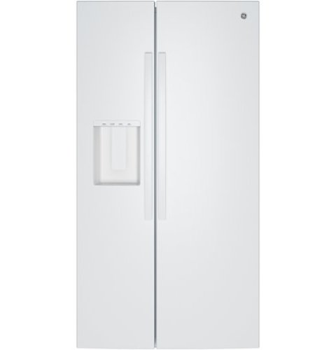 GE - 36 in. Wide 27.9 Cu. Ft. Side-By-Side Refrigerator with Extra Tall Dispenser and In-Door Icemaker - White