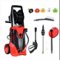 Costway - 3000PSI Electric High Pressure Washer Machine 2 GPM 2000W w/ Deck Patio Cleaner - Red,Black-Front_Standard