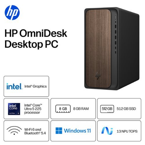 HP OmniDesk Desktop Intel Core Ultra 5 225 8GB DDR5 Memory 512GB