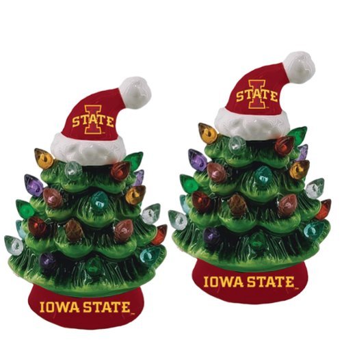 Evergreen Enterprises - Iowa State Cyclones 2-Pack 4" Ceramic LED Christmas Tree Set - Multicolor-Front_Standard 