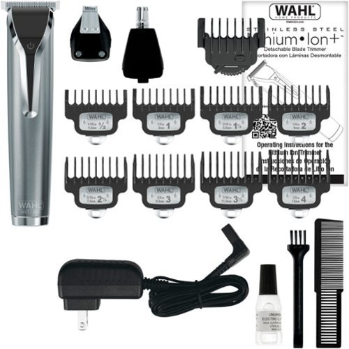 Wahl Stainless Steel LI Trimmer - 09898 - Silver - Stainless Steel GLOBAL SHIPPING