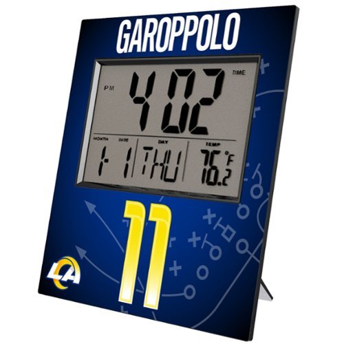 Keyscaper - Jimmy Garoppolo Los Angeles Rams Digital Desk & Wall Clock - Multicolor-Front_Standard 