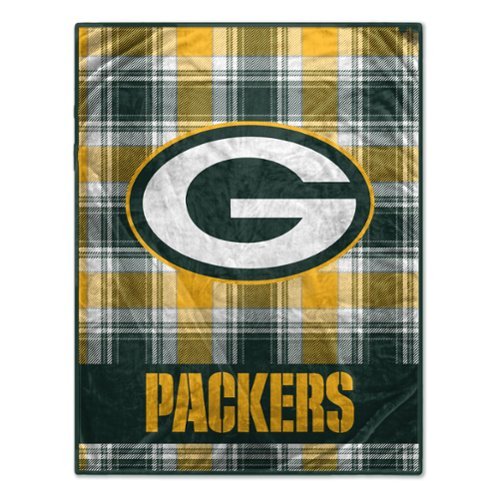 Pegasus - Green Bay Packers 66" x 95" Oversized Plaid FAN-mily Ultra Cozy Blanket - Multicolor-Front_Standard 