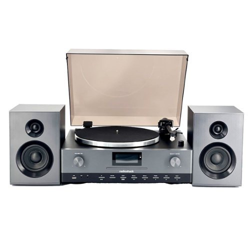 RadioShack - Professional Turntable with Speakers - 3-Speed Vinyl Player, Bluetooth, FM/CD/USB, Model 4001798-Front_Standard 