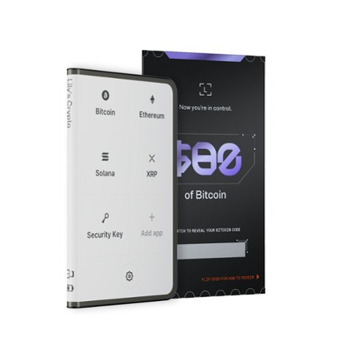 Ledger - Stax Crypto Hardware Wallet with Folio and Recovery Key - Curved E Ink Touch Screen - Bluetooth - Dark Gray