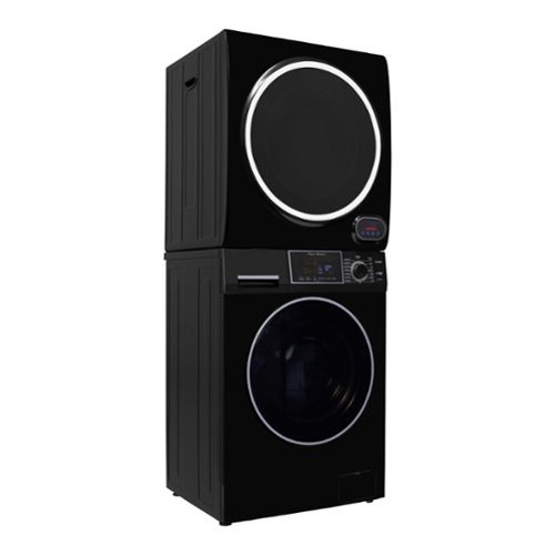 Equator - PREMIUM PET EW 826 1.6 cu ft. Compact Stackable Washer + ED 852 3.5 cu ft. Electric Dryer Vented w/Sensor 110 V - Black-Front_Standard 