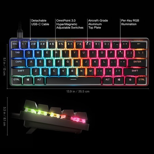 SteelSeries Apex Pro Mini Gen 3 60% Wired Magnetic Hall Effect