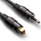 FosPower - 24K Gold-Plated Toslink to Mini Toslink Cable - 3FT, S/PDIF Digital Optical Audio Cable, Fiber Core Optical Cable - Black-Front_Standard