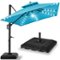 Best Choice Products - 10x10ft 2-Tier Square Outdoor Solar LED Cantilever Patio Umbrella w/ Base Included - Sky Blue-Front_Standard