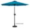 Sun Ray - 9' Round 8Rib Aluminum Bluetooth Solar Lighted Umbrella - Teal-Front_Standard