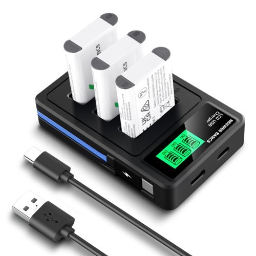 Neewer - 3-Pack NP-BX1 Replacement Batteries with Triple USB Charger - for Sony ZV1, RX100 & More-Front_Standard 