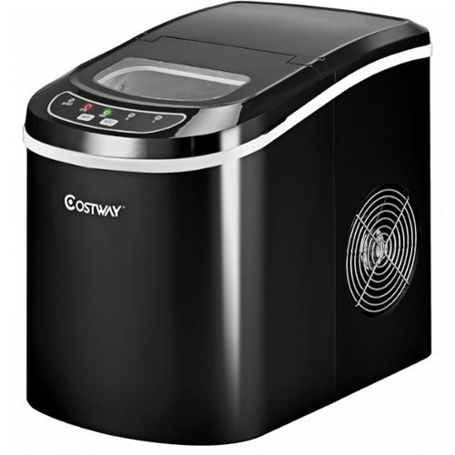 Costway - Portable Compact Electric Ice Maker Machine Mini Cube 26lb/Day - Black