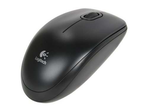 Logitech - B100 Corded Mouse – Wired USB Mouse for Computers and laptops, for Right or Left Hand Use - Wired - Black-Front_Standard 