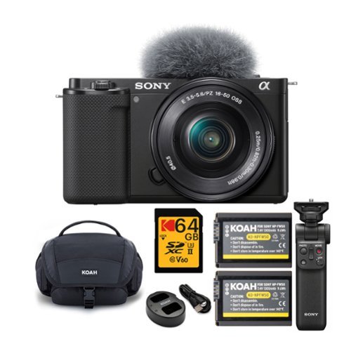 Sony - Alpha ZV-E10 APS-C Mirrorless Vlog Camera with 16-50mm Lens Bundle - Black-Front_Standard 