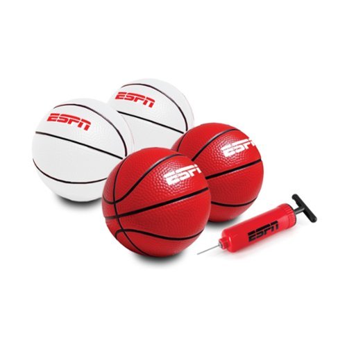 ESPN - Mini Basketballs for Kids – Set of 4 Includes Pump - Red-Front_Standard 