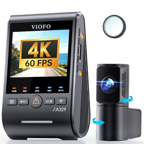 VIOFO - A329S 4K 60FPS Dash Cam Front and Rear, 4K+2K Dual STARVIS 2 Dash Camera for Cars, Power Saving Parking Mode - Black-Front_Standard 