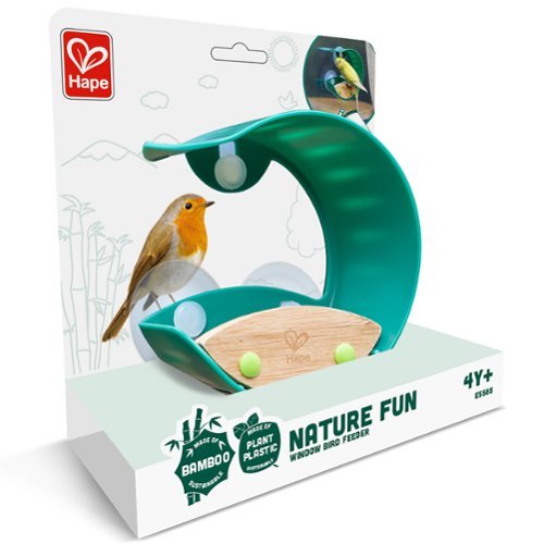 Hape - Hape: Nature Fun - Window Bird Feeder, Bamboo & Plant Based Plastic, Multicolor