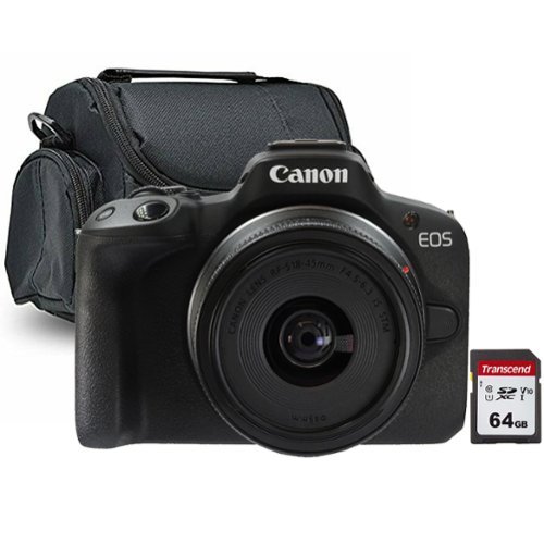 Canon EOS R50 Camera w/ RF S 18 45mm IS STM Lens + 64GB SDXC Card